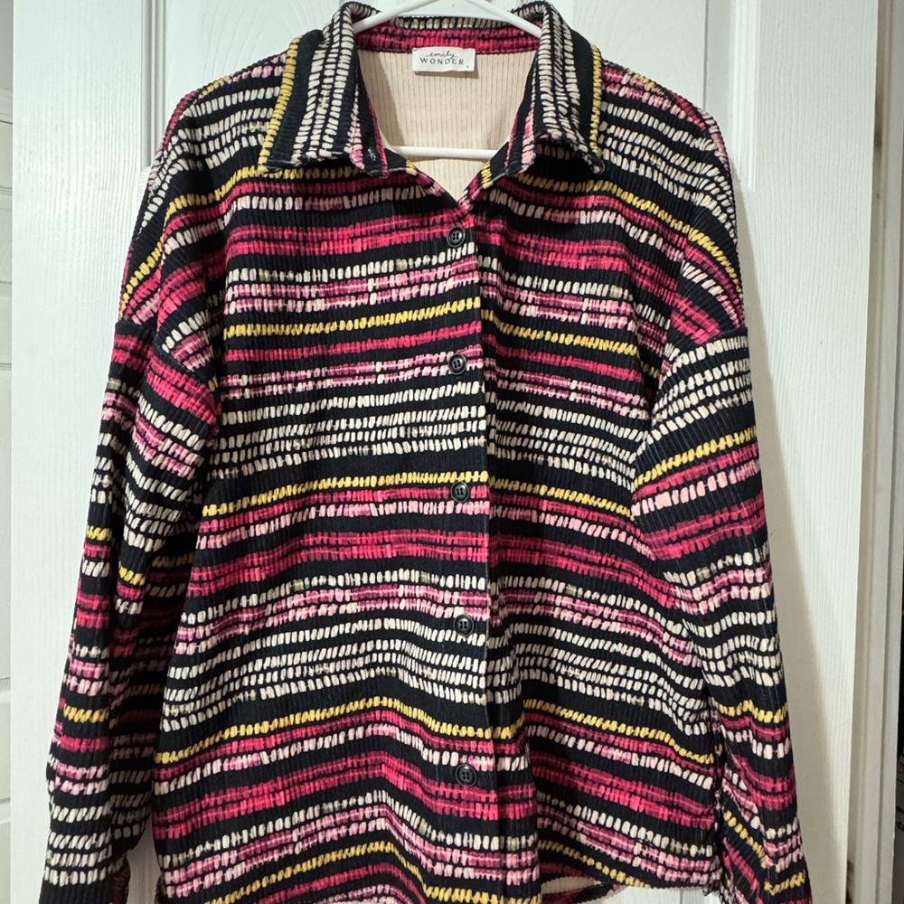 Vibrant Striped Button Down Shirt